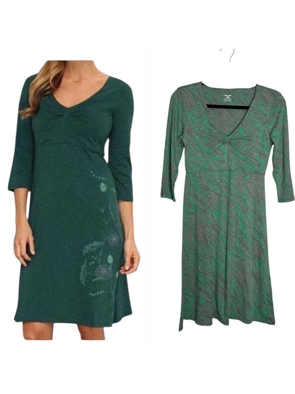 Horny Toad Toad & Co Rosalinda Dress Grey & Green, Size XS